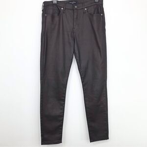 Banana Republic Factory Brown Barn Red Waxed Denim Skinny Fit Jeans